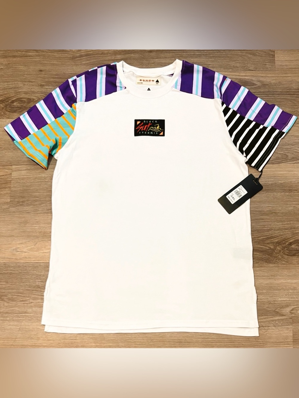 Black Pyramid Surf Men's 3XL WhiteT-Shirt Embroidered Logo Chris Brown RARE NEW!